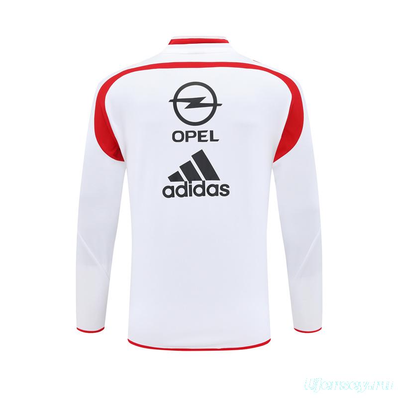 Retro 04/05 AC Milan White Half Zipper Jacket