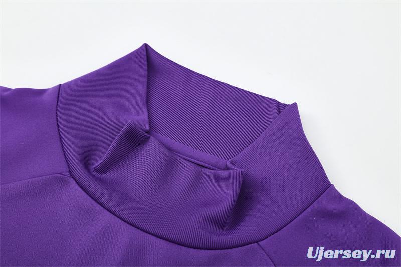 Retro 16/17 Real Madrid Purple Half Zipper Jacket