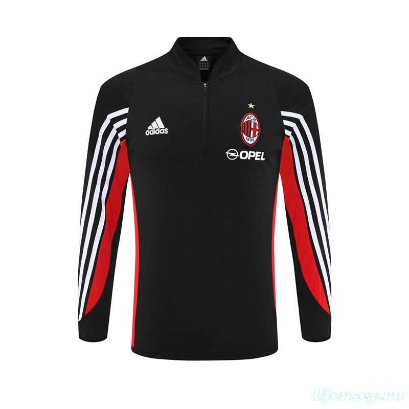 Retro 03/04 AC Milan Black Half Zipper Jacket