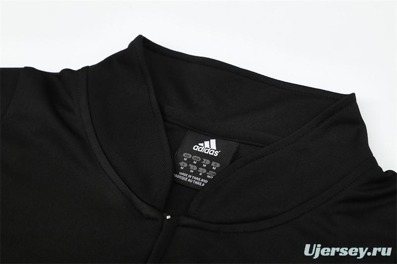 Retro 03/04 AC Milan Black Half Zipper Jacket+Long Pants