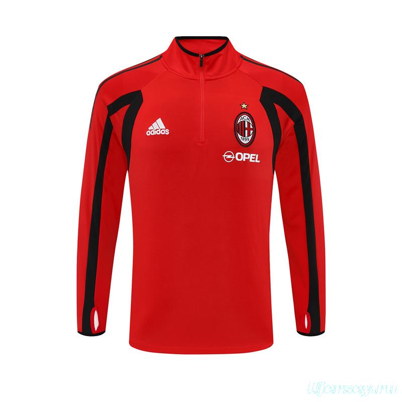 Retro 05/06 AC Milan Red Half Zipper Jacket