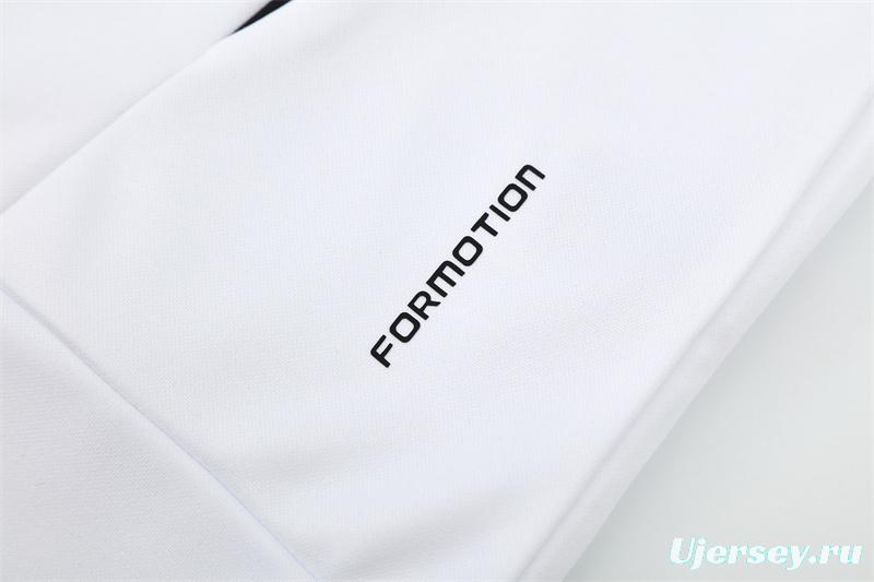 Retro 08/09 Real Madrid White Half Zipper Jacket