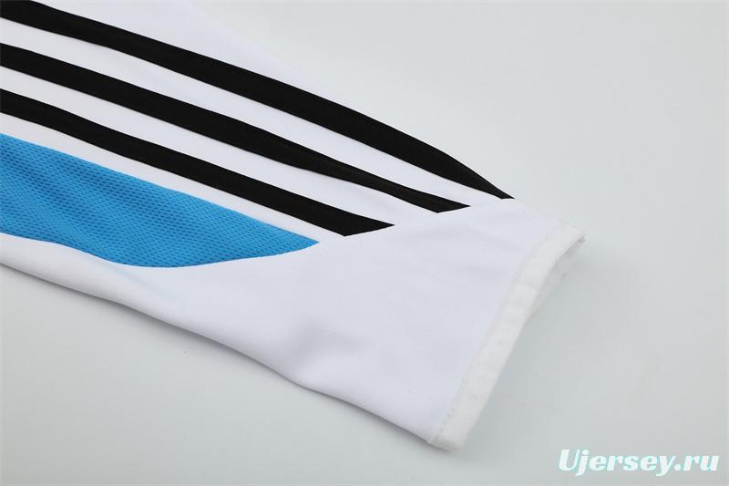 Retro 03/04 Real Madrid White Half Zipper Jacket