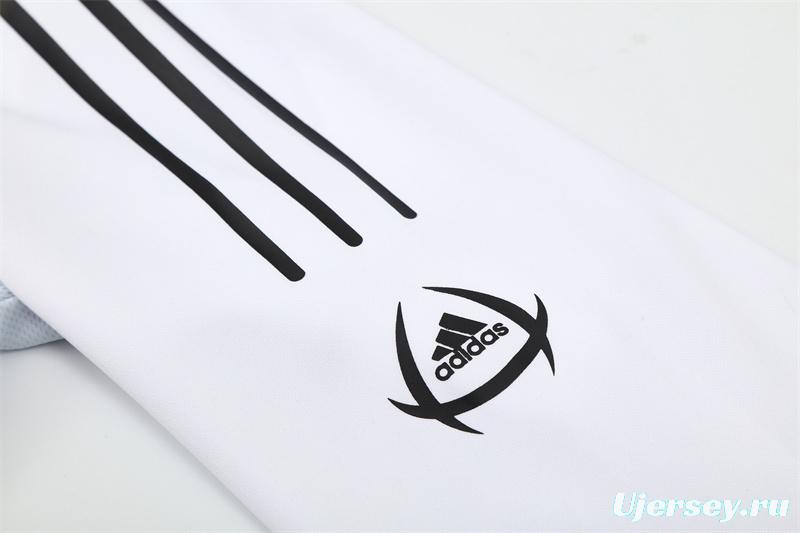 Retro 04/05 Real Madrid White Half Zipper Jacket