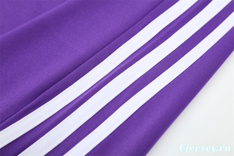 Retro 16/17 Real Madrid Purple Half Zipper Jacket+Long Pants