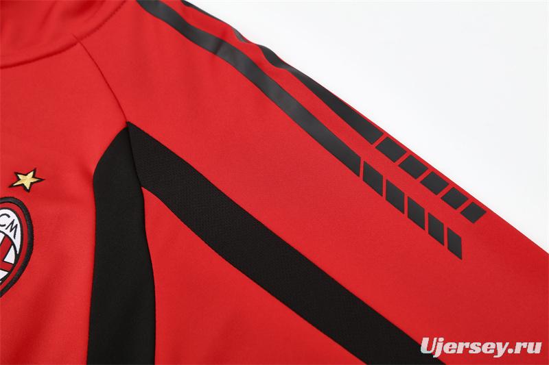 Retro 05/06 AC Milan Red Half Zipper Jacket+Long Pants
