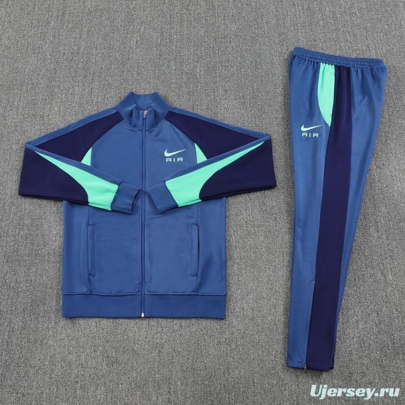 2025 NIKE Blue/Green/Black Full Zipper Jacket + Long Pants