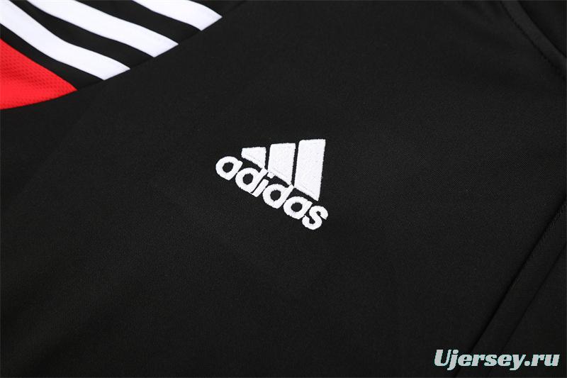 Retro 03/04 AC Milan Black Half Zipper Jacket+Long Pants