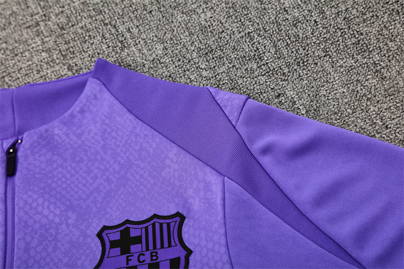 25/26 Barcelona Purple Joint Edition Half Zipper Jacket+Long Pants
