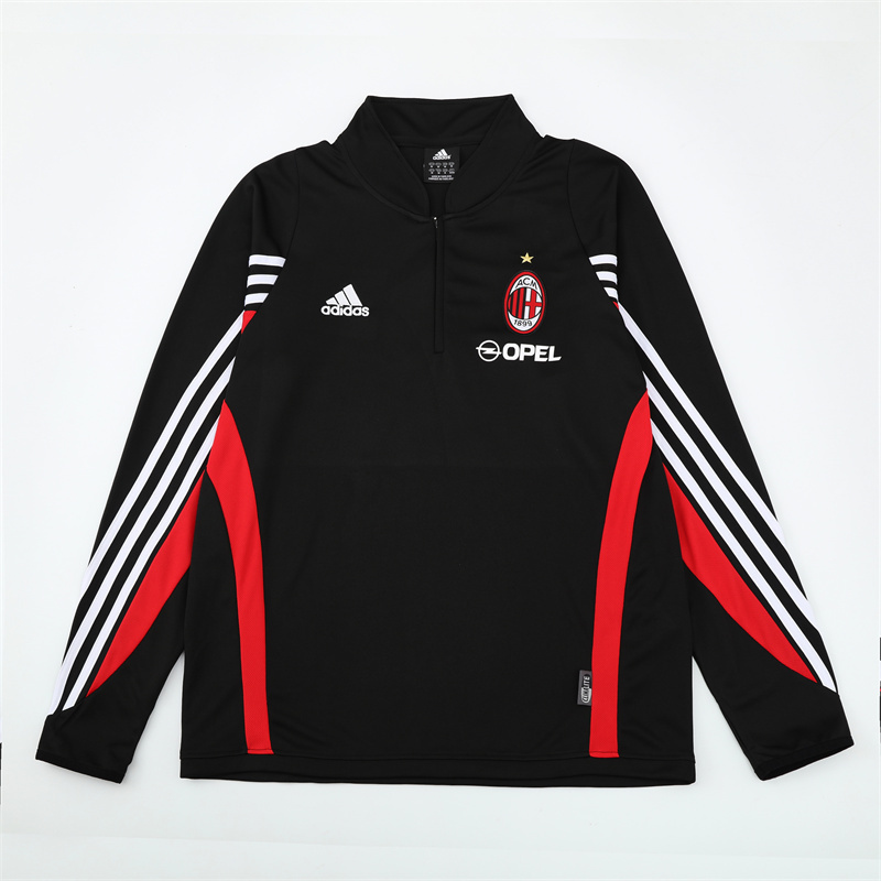 Retro 03/04 AC Milan Black Half Zipper Jacket