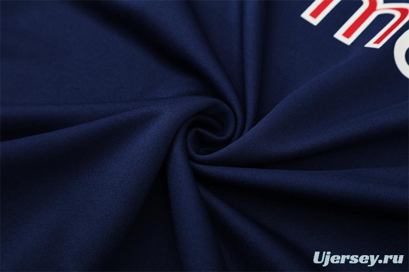 Retro 03/04 Real Madrid Royal Blue Half Zipper Jacket+Long Pants