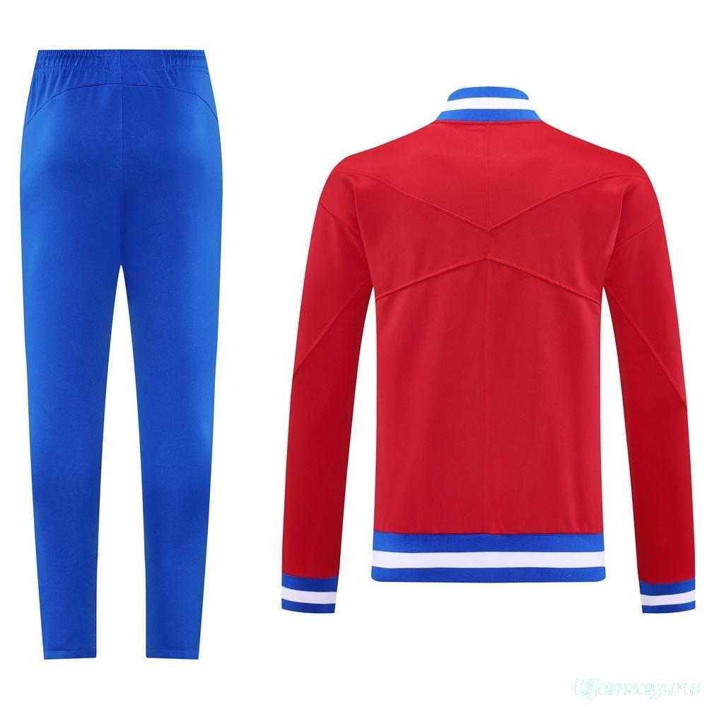 25/26 Atletico Madrid Red Full Zipper Jacket + Long Pants