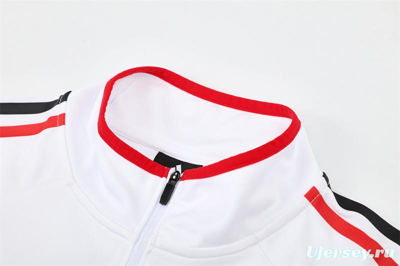 Retro 05/06 AC Milan White Half Zipper Jacket+Long Pants