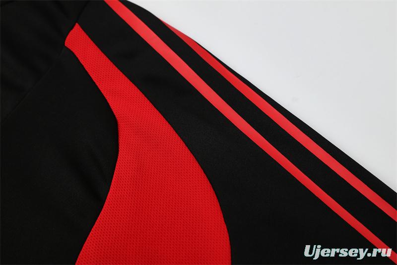 Retro 04/05 AC Milan Black Half Zipper Jacket+Long Pants