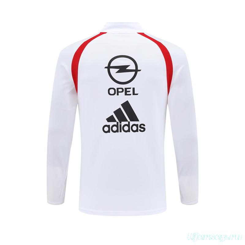 Retro 03/04 AC Milan White Half Zipper Jacket