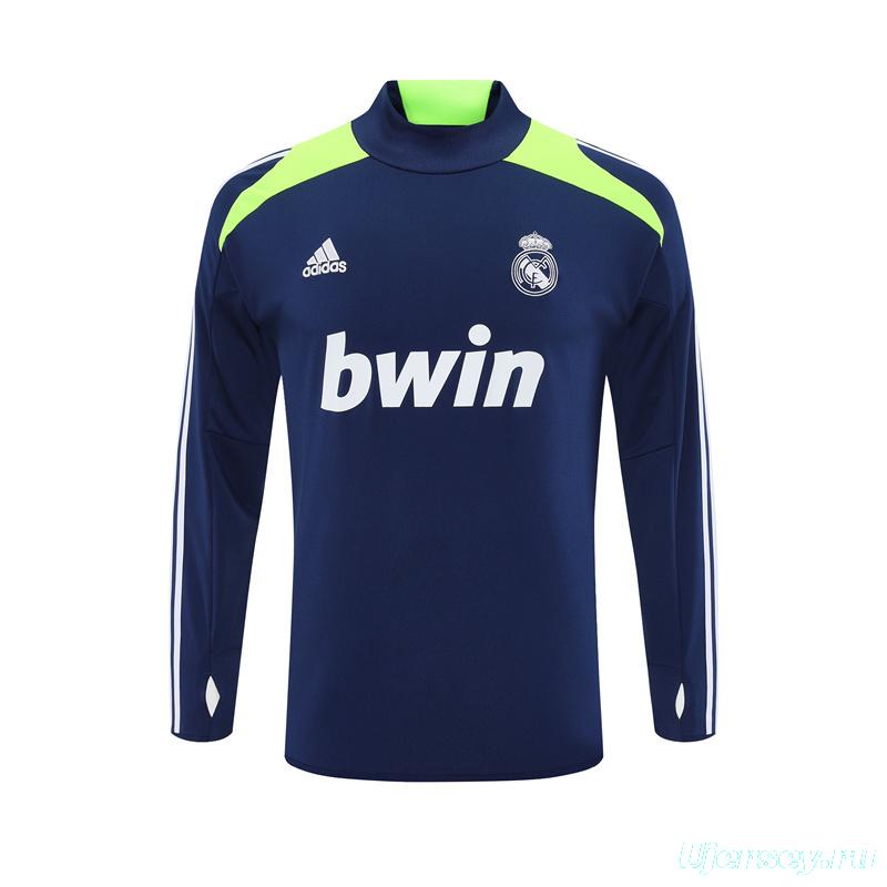 Retro 12/13 Real Madrid Royal Blue Half Zipper Jacket+Long Pants