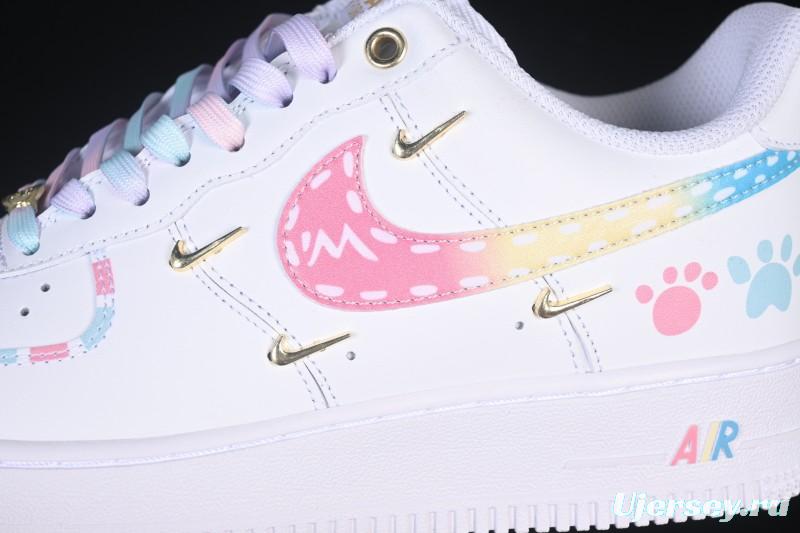 Nike Air Force 1'07 Low Four Hook Rainbow Cake Casual Sneakers - ZH0316-115