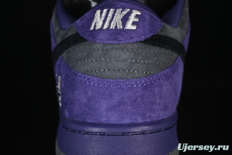 Nike Supreme x Dunk SB Dunk Low Casual Skate Shoes Gray Purple - HQ8487-500