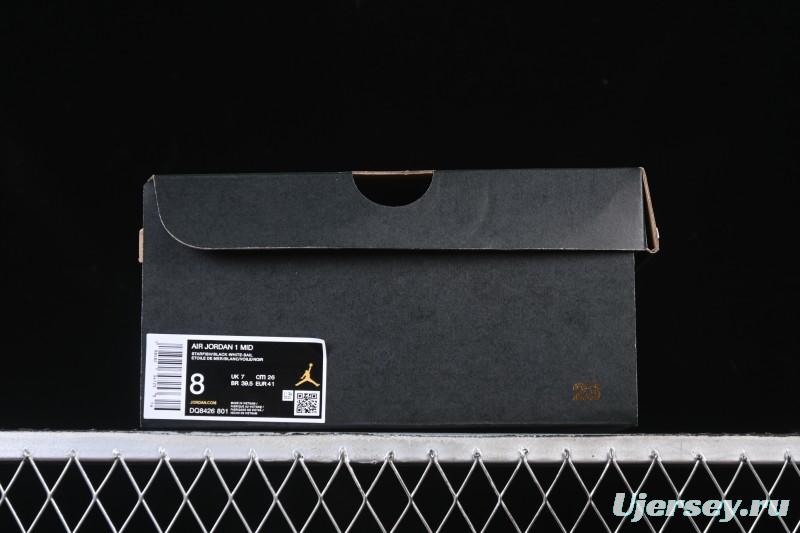 Nike Air Jordan 1 Mid AJ1 Black White Orange - DQ8426-801