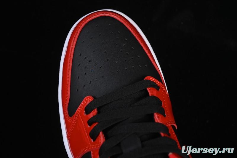 Nike Air Jordan 1 Low AJ1 Patent Leather Black Red Low-Top Casual Sneakers HV4089-006