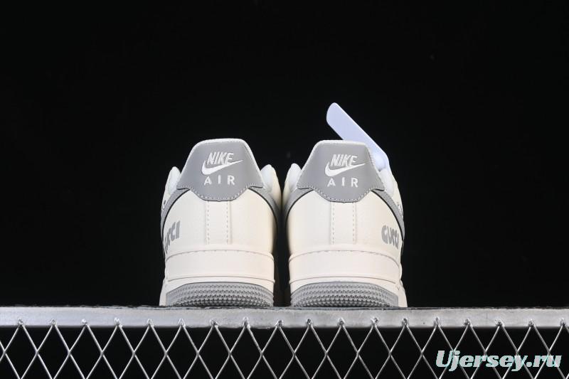 Nike Air Force 1 '07 Low Gucci Collaboration Ghost Face Beige Gray Casual Sneakers - QW5836-024