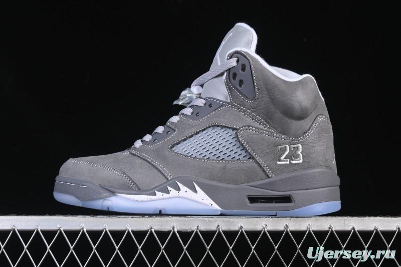 Nike Air Jordan 5 Retro Basketball Shoes with Wolf Grey Design - DD0587-002