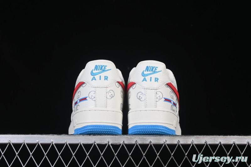 Nike Air Force 1'07 Low Gucci Collaboration White Red Blue Low-Top Casual Sneakers - SC0601-572