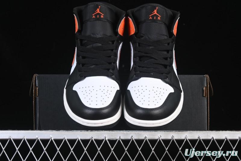 Nike Air Jordan 1 Mid AJ1 Black White Orange - DQ8426-801