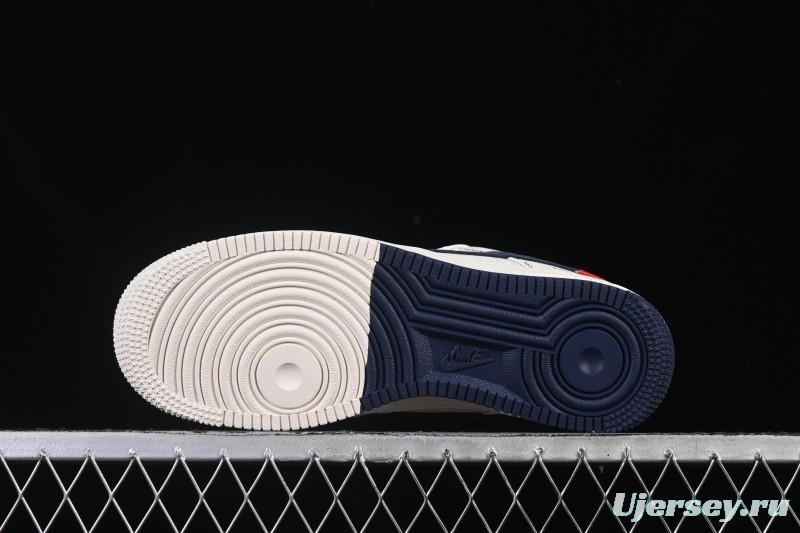 Nike Air Force 1 '07 Low LV Collaboration Print Light Blue Swoosh Casual Sneakers - MZ9588-817