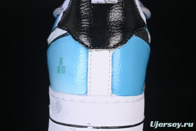 Nike Air Force 1'07 Low Hand-drawn Graffiti Electric Blue Tone Casual Sneakers - FB8917-300