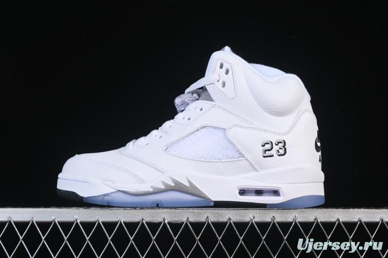 Nike Air Jordan 5 Retro White Metallic Basketball Shoes - HQ7978-103