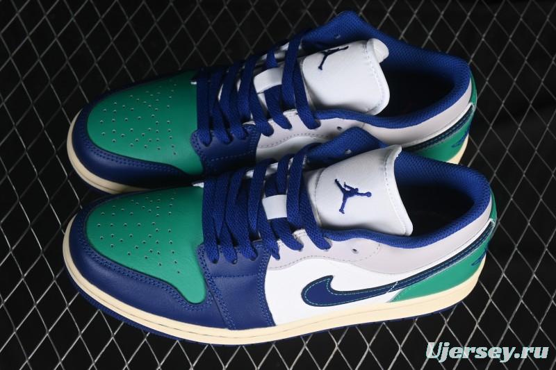 Nike Air Jordan 1 Low AJ1 Blue Green Colorway Low-Top Casual Skate Shoes - 553558-147