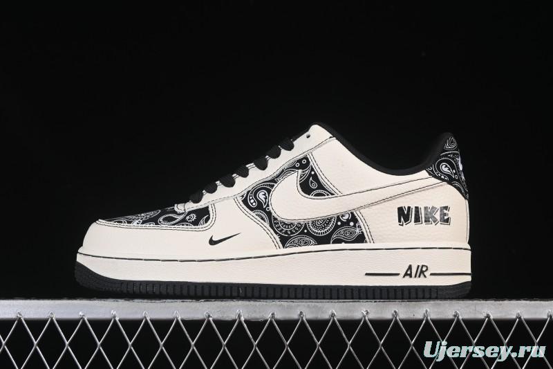 Nike Air Force 1'07 Low Cashew Flower Classic White Black Low-Top Casual Sneakers - ZD1988-005