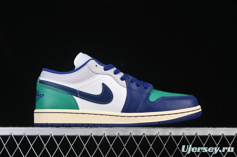 Nike Air Jordan 1 Low AJ1 Blue Green Colorway Low-Top Casual Skate Shoes - 553558-147