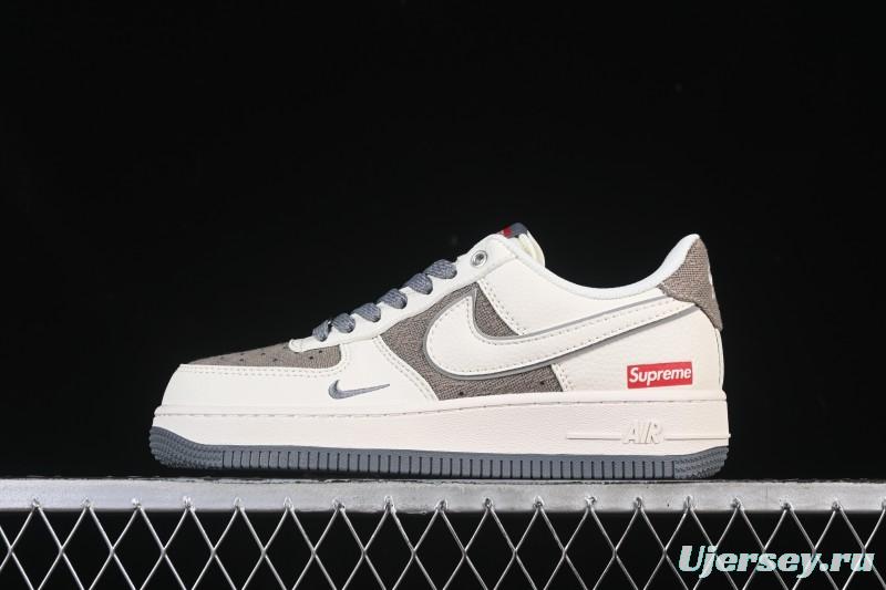 Nike Air Force 1 '07 Low Supreme Collaboration Beige Canvas Casual Sneakers - XX3168-210