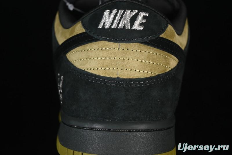 Nike Supreme x Dunk SB Dunk Low Brown Yellow Low-Top Casual Skate Shoes - HQ8487-300