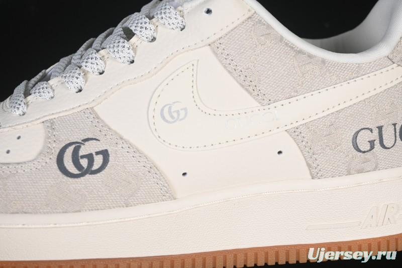 Nike Air Force 1 '07 Low Gucci Collaboration Smoke Grey Gum Low-Top Casual Sneakers - DK0188-084