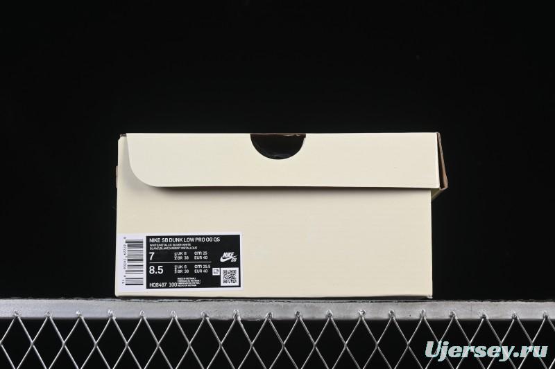 Nike Supreme x Dunk SB Dunk Low White Low-Top Casual Skate Shoes - HQ8487-100