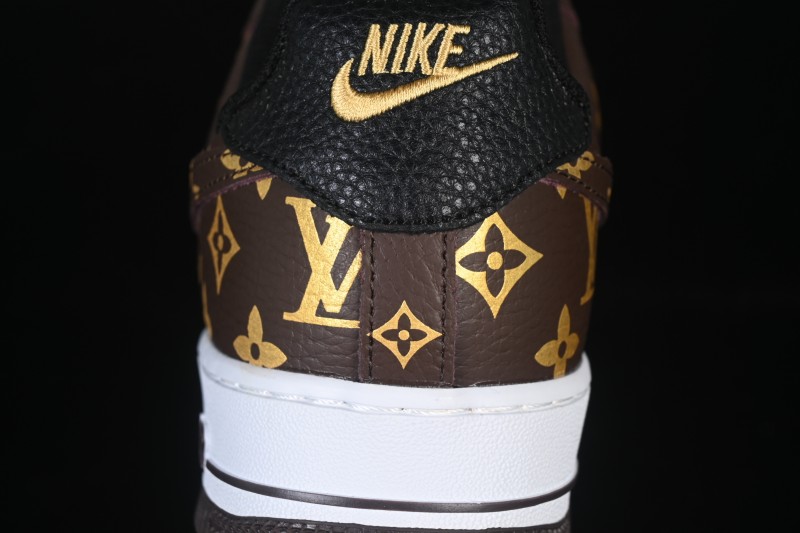 Nike Air Force 1 '07 Low LV Collaboration Classic White Brown Casual Sneakers - CZ3986-004