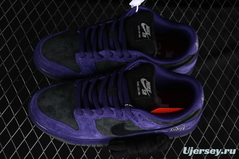 Nike Supreme Dunk SB Dunk Low Casual Skate Shoes Grey Purple - HQ8487-500