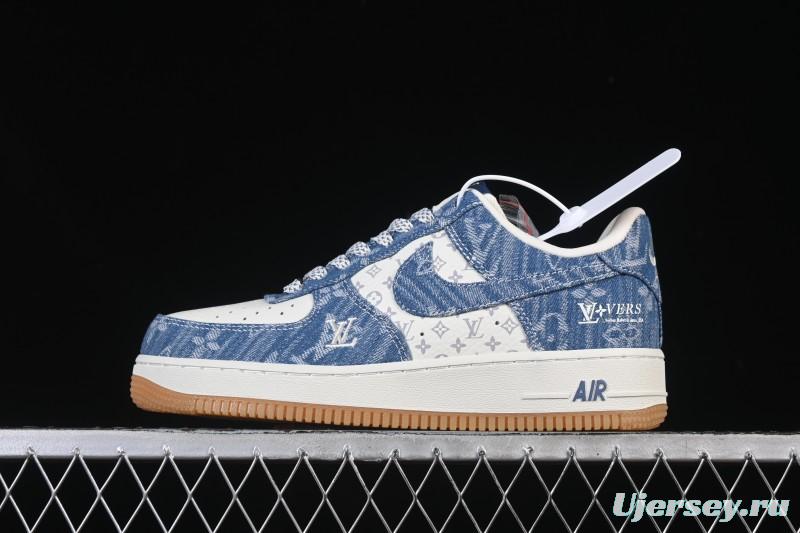 Nike Air Force 1'07 Low LV Collaboration White Denim Blue Casual Sneakers - YF9511-815