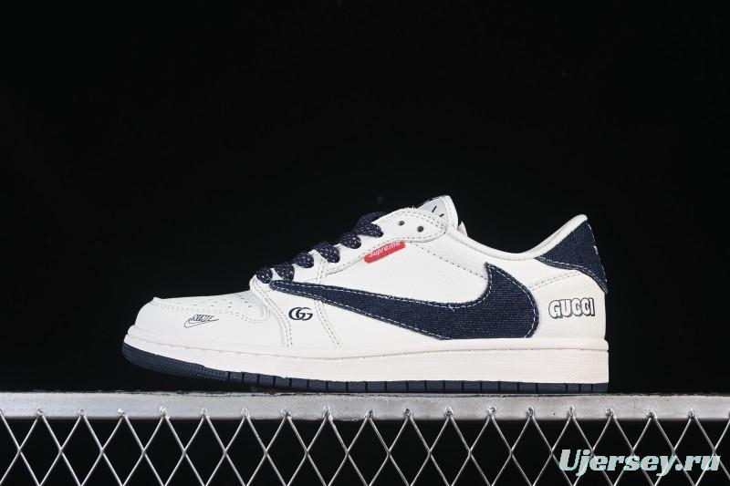 Nike Travis Scott x Fragment Design x Air Jordan 1 Low OG SP AJ1 Low-top Casual Sneakers - JW1188-148