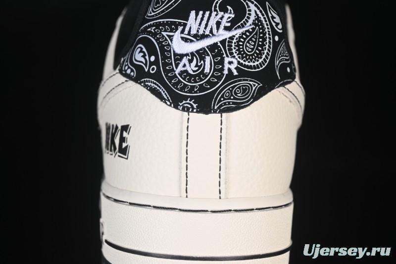 Nike Air Force 1'07 Low Cashew Flower Classic White Black Low-Top Casual Sneakers - ZD1988-005