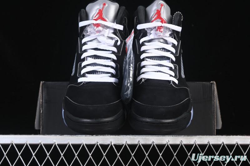 Nike Air Jordan 5 Black Metallic Reimagined Retro Basketball Shoes - HF3975-001