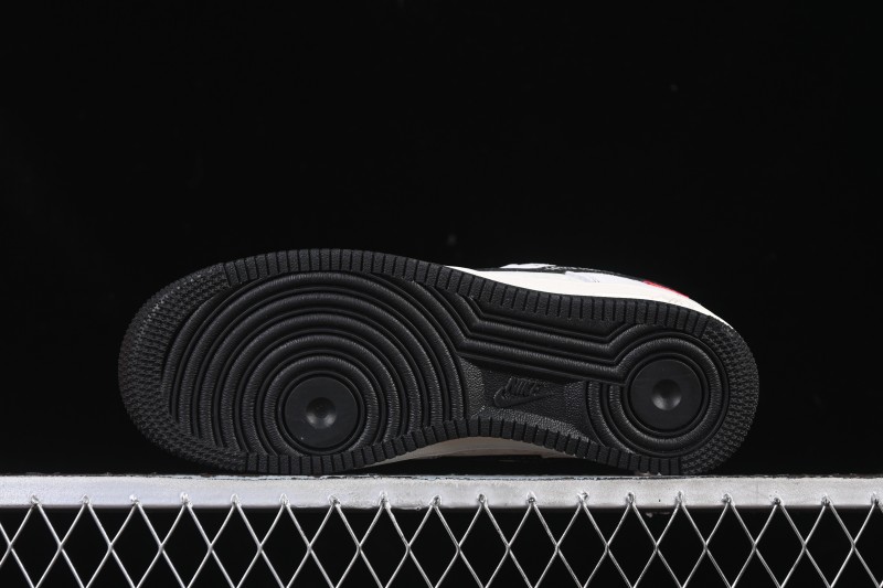Nike Air Force 1 '07 Low LV Collaboration Black Swoosh Woven Label Casual Sneakers - CX5050-Y23