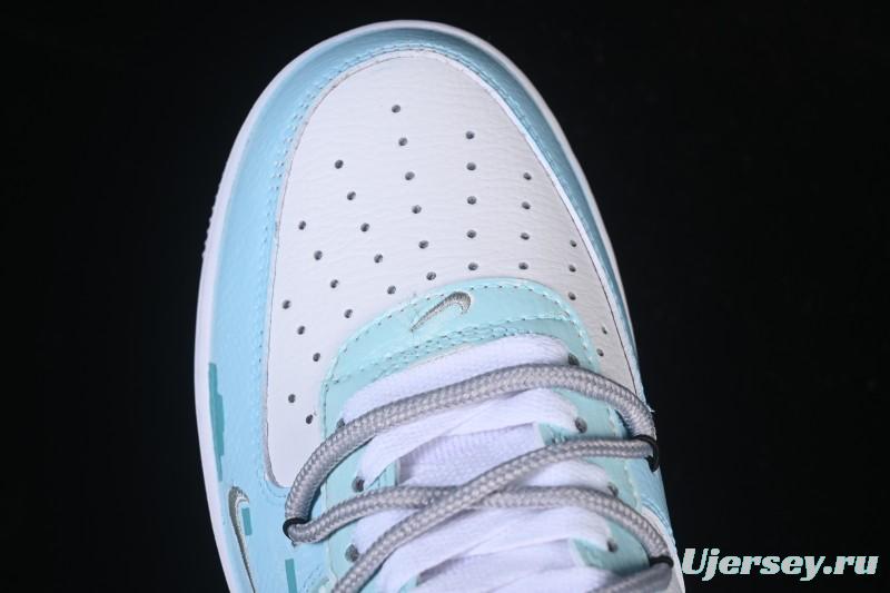 Nike Air Force 1'07 Low Hand-drawn Graffiti Electric Blue Tone Casual Sneakers - FB8917-300
