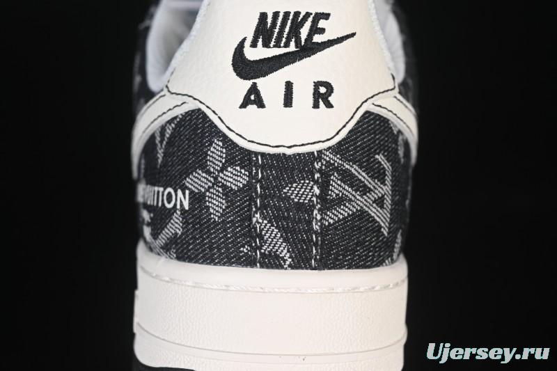 Nike Air Force 1 '07 Low LV Collaboration Denim Beige Black Stitching Casual Sneakers - MZ9588-815