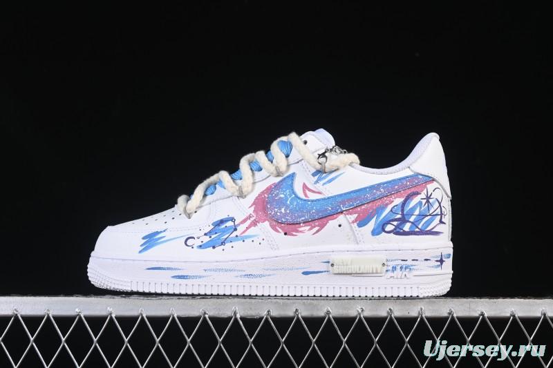 Nike Air Force 1'07 Low Libra Hand-Painted Zodiac Series Low-Top Casual Sneakers - 9231023