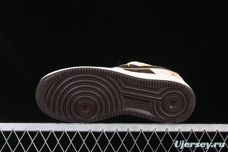 Nike Air Force 1 '07 Low LV Collaboration Beige Brown Patchwork Casual Sneakers - DD1982-302
