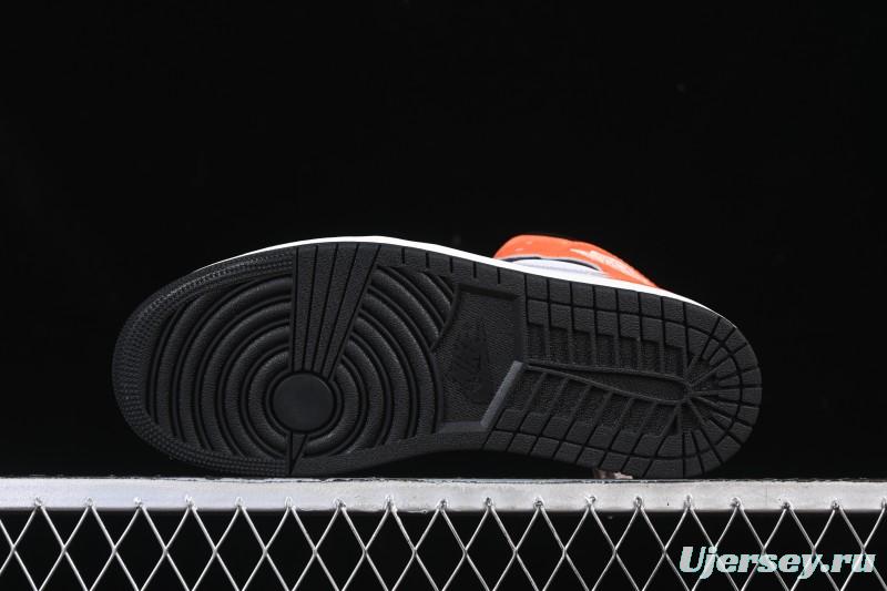 Nike Air Jordan 1 Mid AJ1 Black White Orange - DQ8426-801